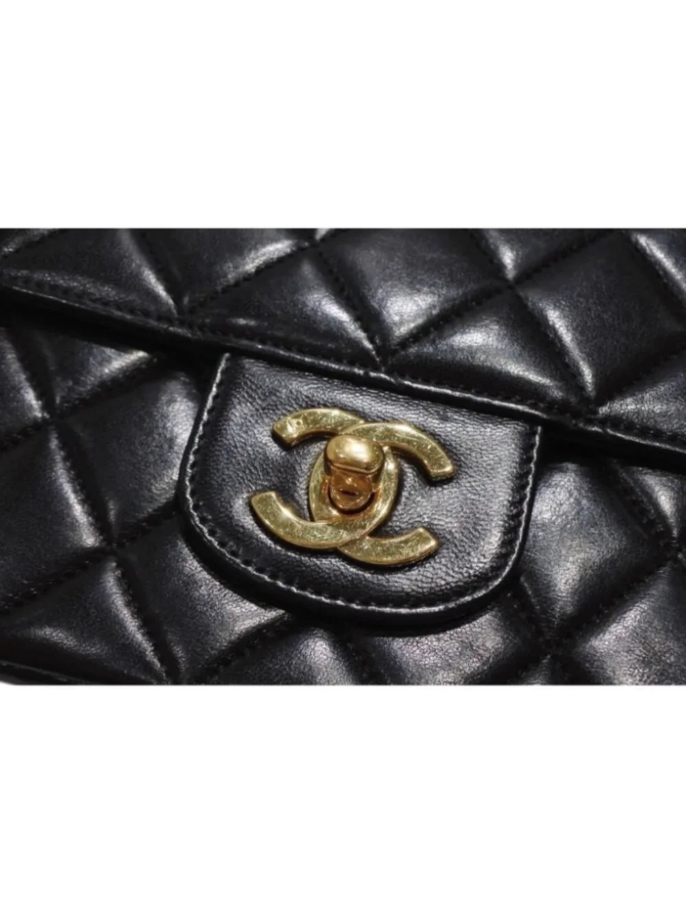 Chanel Chain Quilted 23 Shoulder Bag CC Logo Lambskin Black Gold